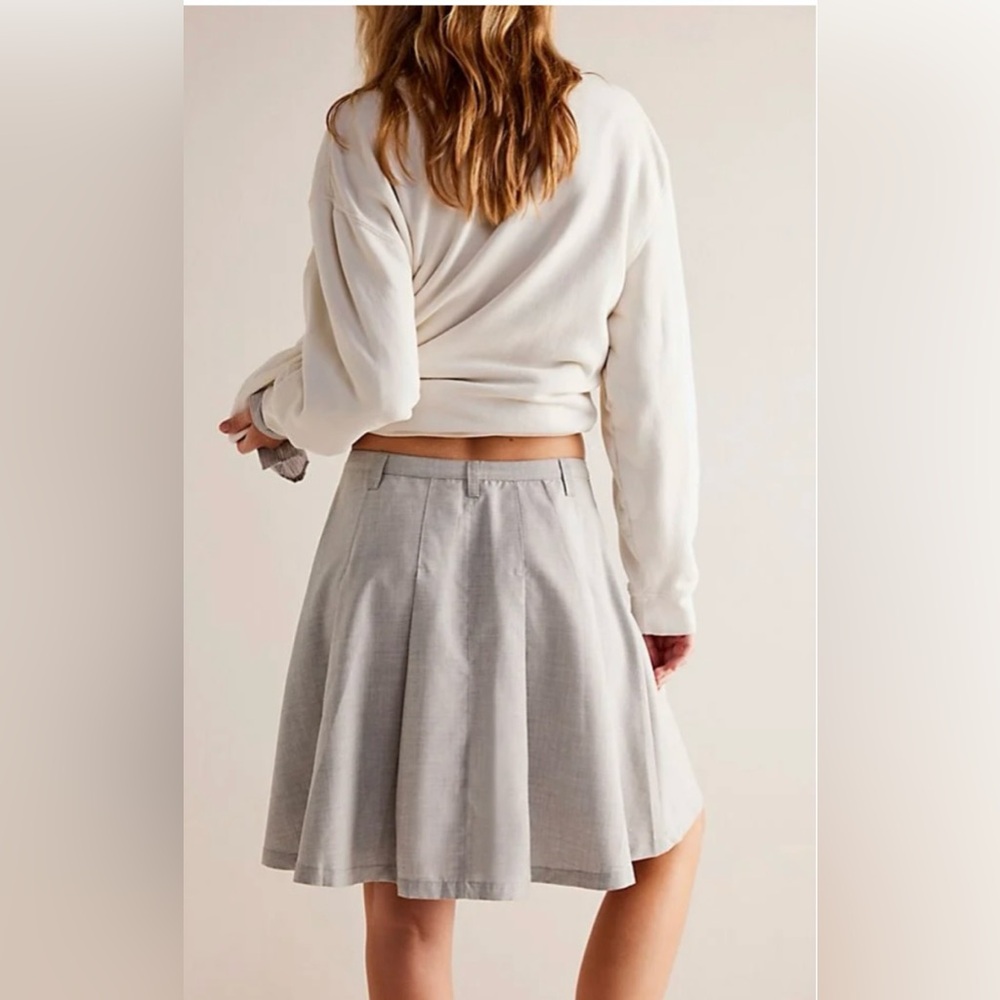 We the Free Free People Pleaded Skirt Gray Size 12 New - Picture 2 of 8